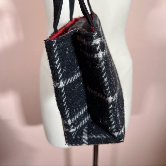 Kate Spade Vintage 90's Y2K window pane check Plaid Small top handle Box Bag - Picture 5 of 15